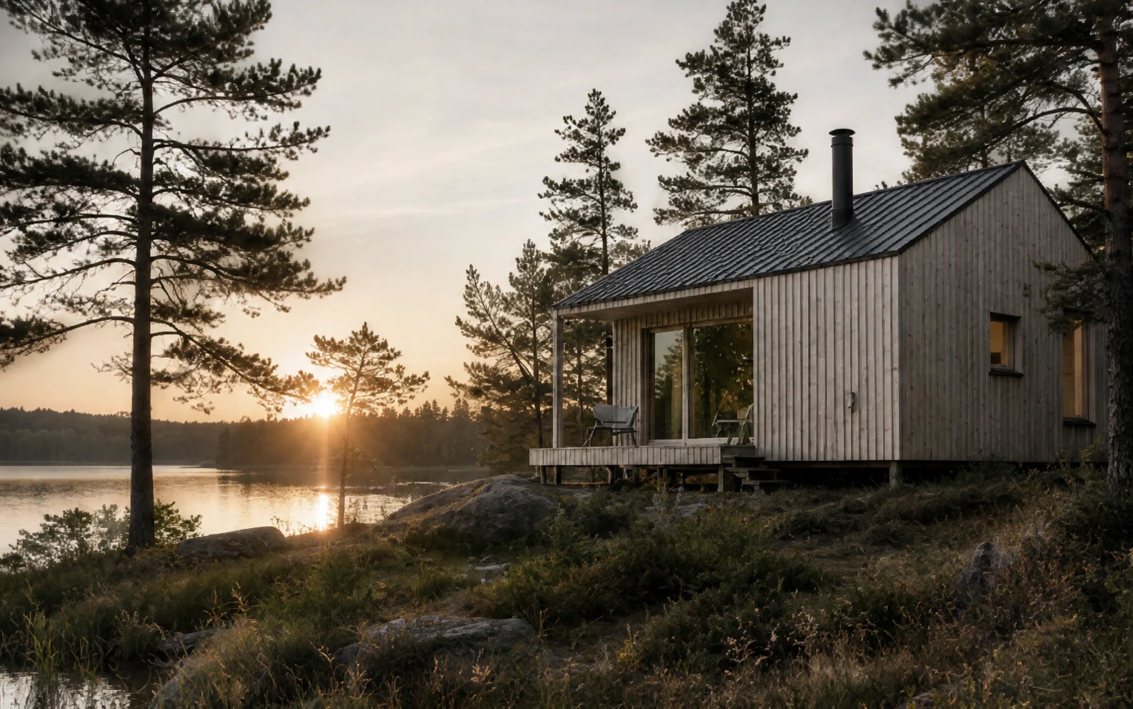Waldhaus am See aus der Bildwelt von Farnruh